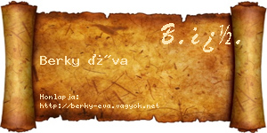 Berky Éva névjegykártya